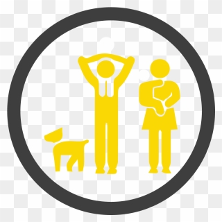 Transparent Touch Football Clipart - Family Icon With Dog - Png Download