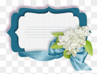 Etiqueta Azul Floral Clipart