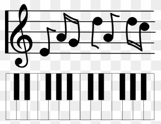 Keyboard, Piano, Notes, Treble, Clef, Music, Instrument - Piano Notes Black And White Clipart