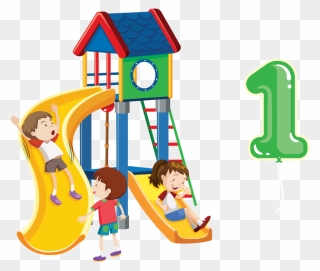 Playground - Children Playing In Playground Clip Art - Png Download