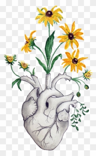 Things To Draw Heart And Flowers Clipart