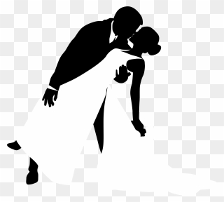 Kissing Silhouette Kiss Clipart, Explore Pictures - Bride And Groom Silhouette Dancing - Png Download