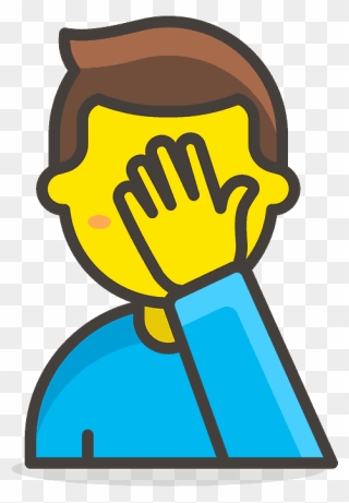 Man Facepalming Emoji Clipart - Male Office Worker Icon - Png Download