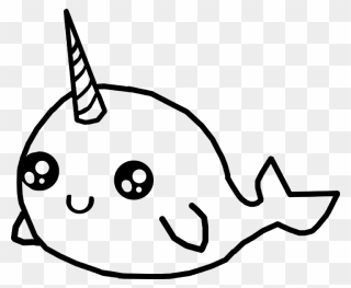 Cute Narwhal Coloring Page Clipart