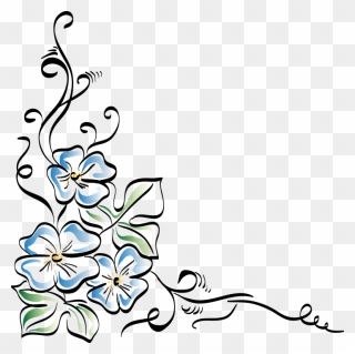 Border Flower Design Drawing Clipart