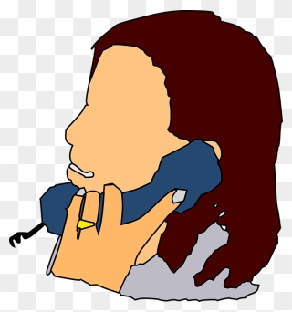 Mom Clipart Read - Cartoon Mom On Phone - Png Download