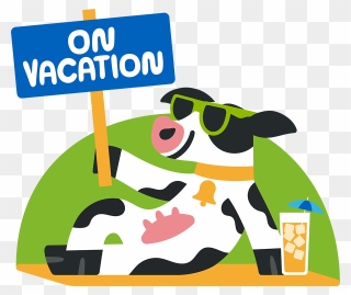 Flora Based - Cow Vacation Cartoon Clipart