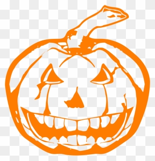 Clipart Pumpkin Line - Halloween Graphics Png Transparent Png