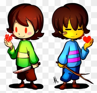 Drawing Clipart Show And Tell - Draw Frisk And Chara - Png Download
