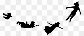 Peeter Paan Peter Pan Tinker Bell Youtube Silhouette - Silhouette Peter Pan Clipart - Png Download