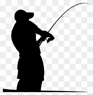 Fishing Rods Fisherman Silhouette - Man Fishing In Boat Silhouette Clipart