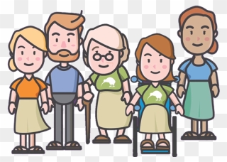 Illustration Of A Mycare Family - Proper Care Old People Clipart - Png Download