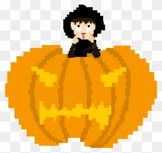 Vintage Pixelated Halloween Pumpkin Boy Design Image - Pumpkin Pixel Art Png Clipart
