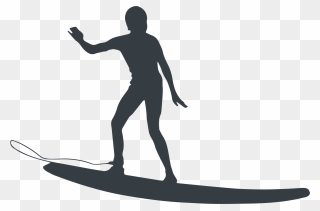 Athlete Silhouette - Surfboard - Portable Network Graphics Clipart