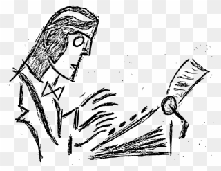 Man Typing Drawing - Hombre Escribiendo Dibujo Clipart