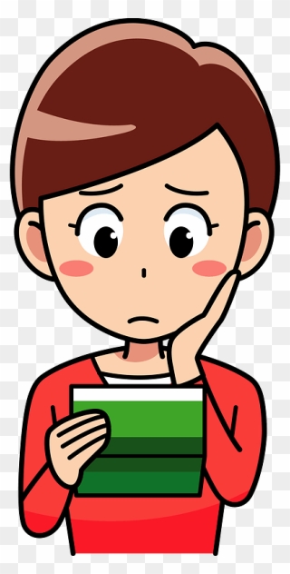 Passbook Bank Woman Clipart - Cartoon Poor - Png Download