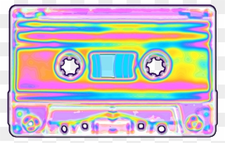 #cassette #tapes #colorful #holographic #pastel #rainbow - Portable Network Graphics Clipart