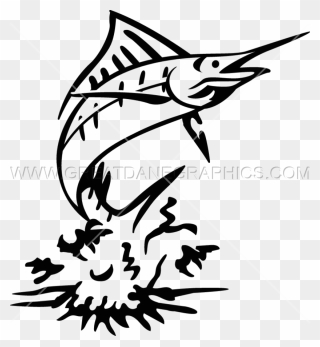 Marlin Fish Clipart Banner Library Download Marlin - Black And White Pictures Of Marlin Fish - Png Download
