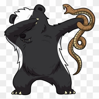 Snake Fighting A Honey Badger Drawing Clipart