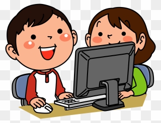 Children Computer Clipart - パソコン で ゲーム を する イラスト - Png Download