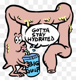 Large Intestine Gotta Stay Hydrated Clipart
