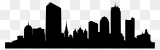 Transparent Chicago Skyline Silhouette Png - Silhouette Boston Skyline Outline Clipart