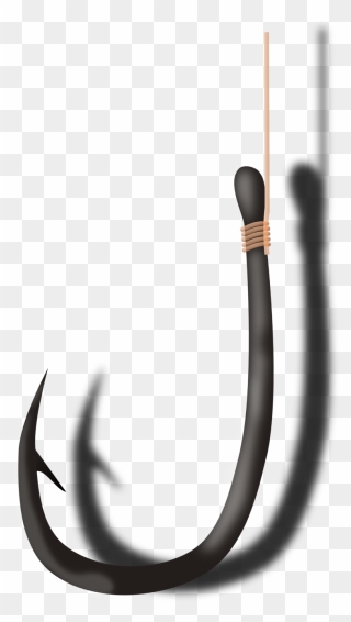 A Black Fishing Hook Connected To A Fishing Line On - Mental Hook Clipart