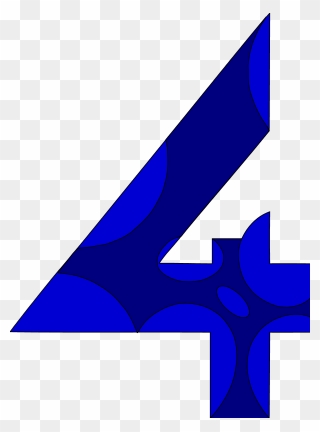 Number 4 Color Blue Clipart