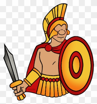 Warrior Huge Freebie - Ancient Greece Clipart Mean - Png Download