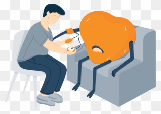 Illustration Of Tom And His Heart Having High Blood - Cartoon Clipart