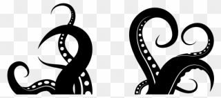 Octopus Silhouette Tentacle Clip Art - Octopus Arms Clipart - Png Download