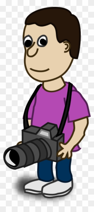 Cartoon Camera With Person Clipart