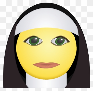 Nun Face Clipart - Nun Emoji - Png Download