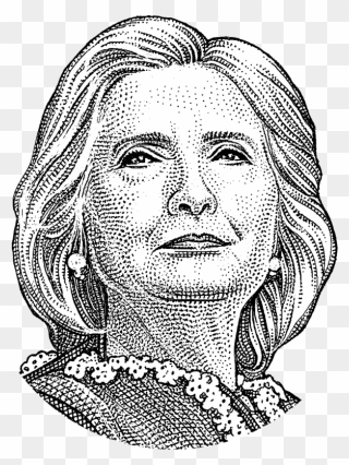 United Art Photography States Hillary Monochrome Clinton - Sketch Of Hillary Clinton Clipart