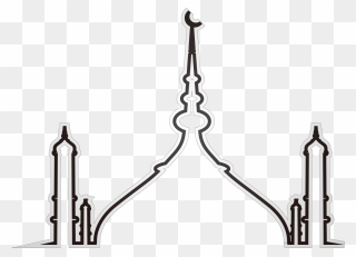 An Nabawi Of Mosque Al Royalty Free Black Eid Clipart - Mosque Template - Png Download