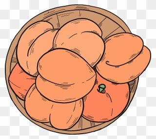 Peaches On A Plate Clipart - Pastry - Png Download