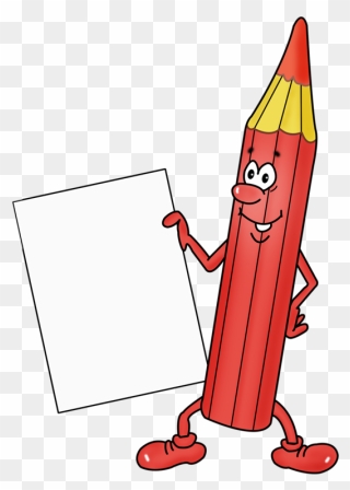 Easel Clipart Blank Poster - Red Pencil Cartoon Color - Png Download