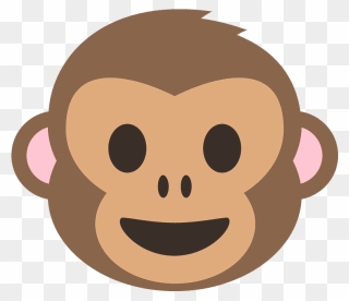 Monkey Face Emoji Clipart - Monkey Emoji - Png Download