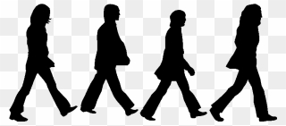 The Beatles Abbey Road Drawing Silhouette Logo - Beatles Abbey Road Stencil Clipart