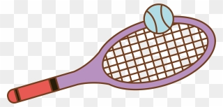 Tennis Racket Elements Transprent - Tennis Racket Drawing Png Clipart