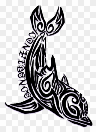 Dolphin Tribal Tattoos - Tribal Dolphin Tattoo Designs Clipart