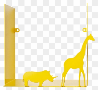 Metal Shelf With Safari Design In Yellow - Shelf Clipart