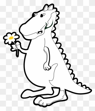 Trex Clipart Black And White - Dinosaurs White And Black Background - Png Download
