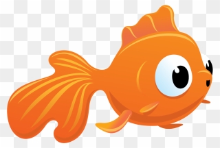 Simple Fish Gold Fish Cracker Clipart Graphic Black - Cute Fish Vector Png Transparent Png