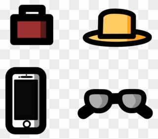Travel Essentials Icons Carry-on New Orleans Sunglasses - Smartphone Clipart
