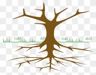 Tree With Roots Cartoon Clipart