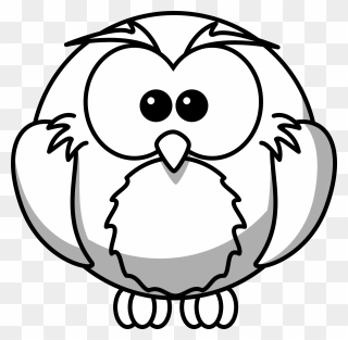 Clipart Inkscape Images - Owl Cartoon Picture Black And White - Png Download