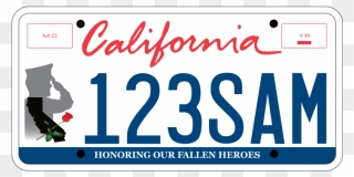 California License Plate Clipart Jpg Black And White - California License Plate - Png Download