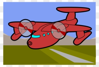 Red Plane - Plane Clip Art - Png Download