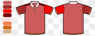 Vector Shirts Round Neck - Colored Polo Shirt Template Clipart